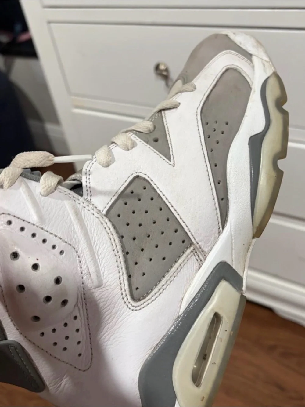 Jordan Men's White and Gray Athletic Sneakers